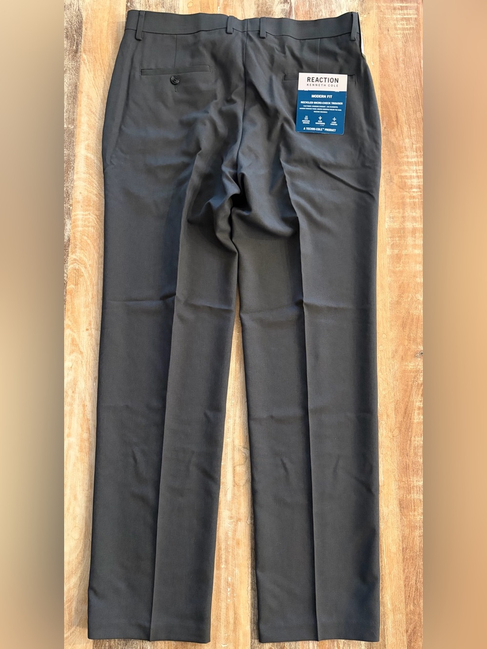 Kenneth Cole Reaction Modern Fit Dress Pants 36X32 Charcoal Stretch Trousers NWT - Picture 4 of 13